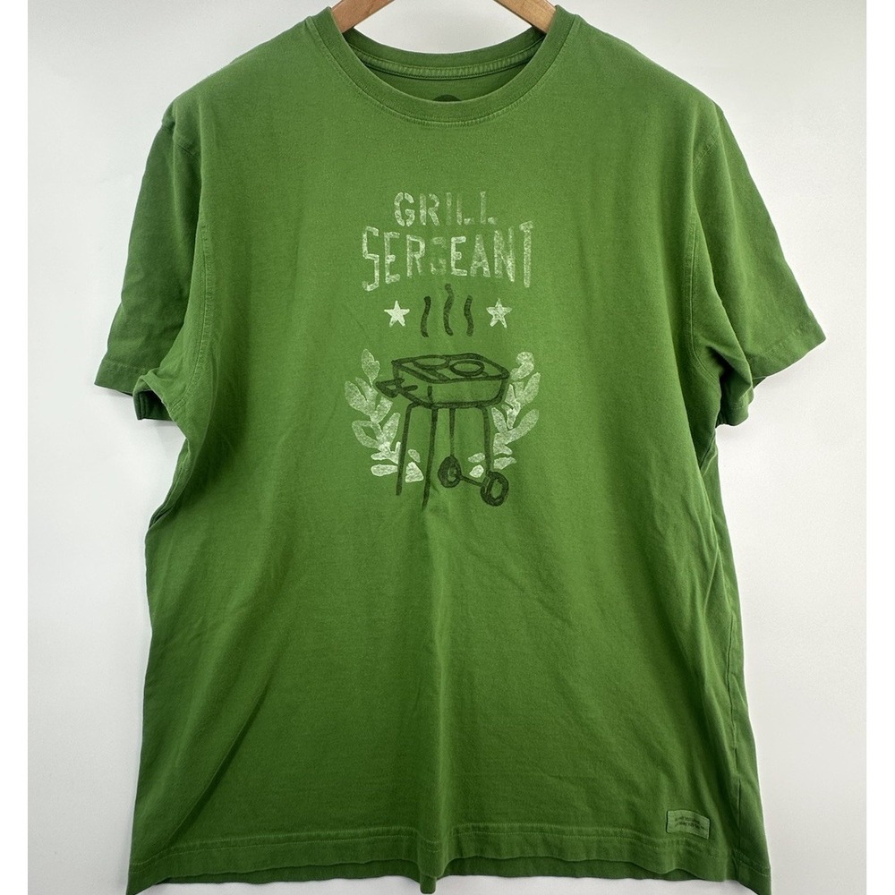 Life is Good Men's Grill Sergeant Crusher Tee XL Short Sleeve Dad Grandpa Shirt